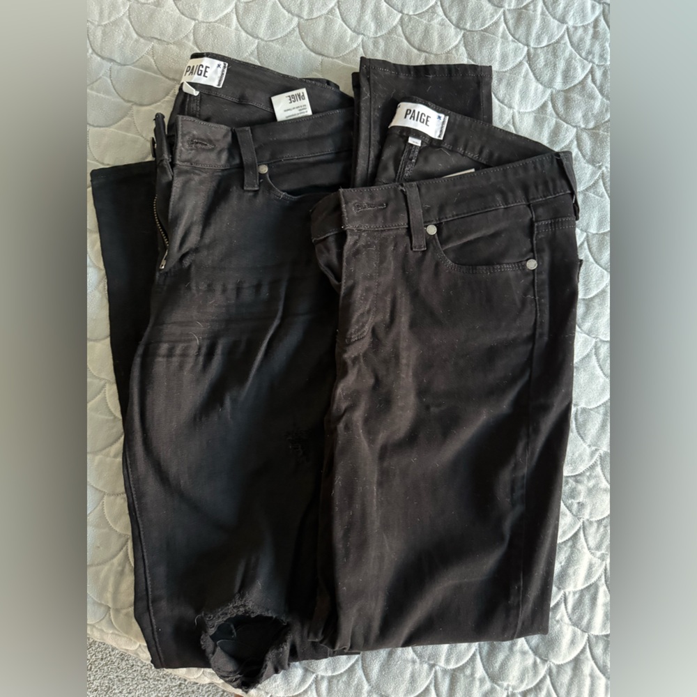 PAIGE Jet Black Denim Pants bundle